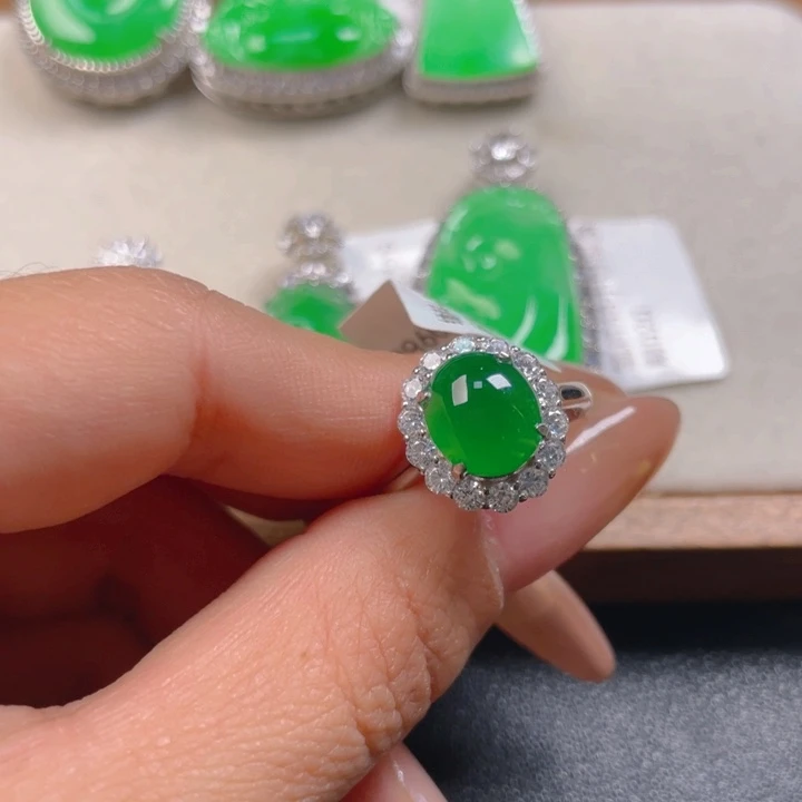 翡翠银S925镶嵌吊坠(不含链)