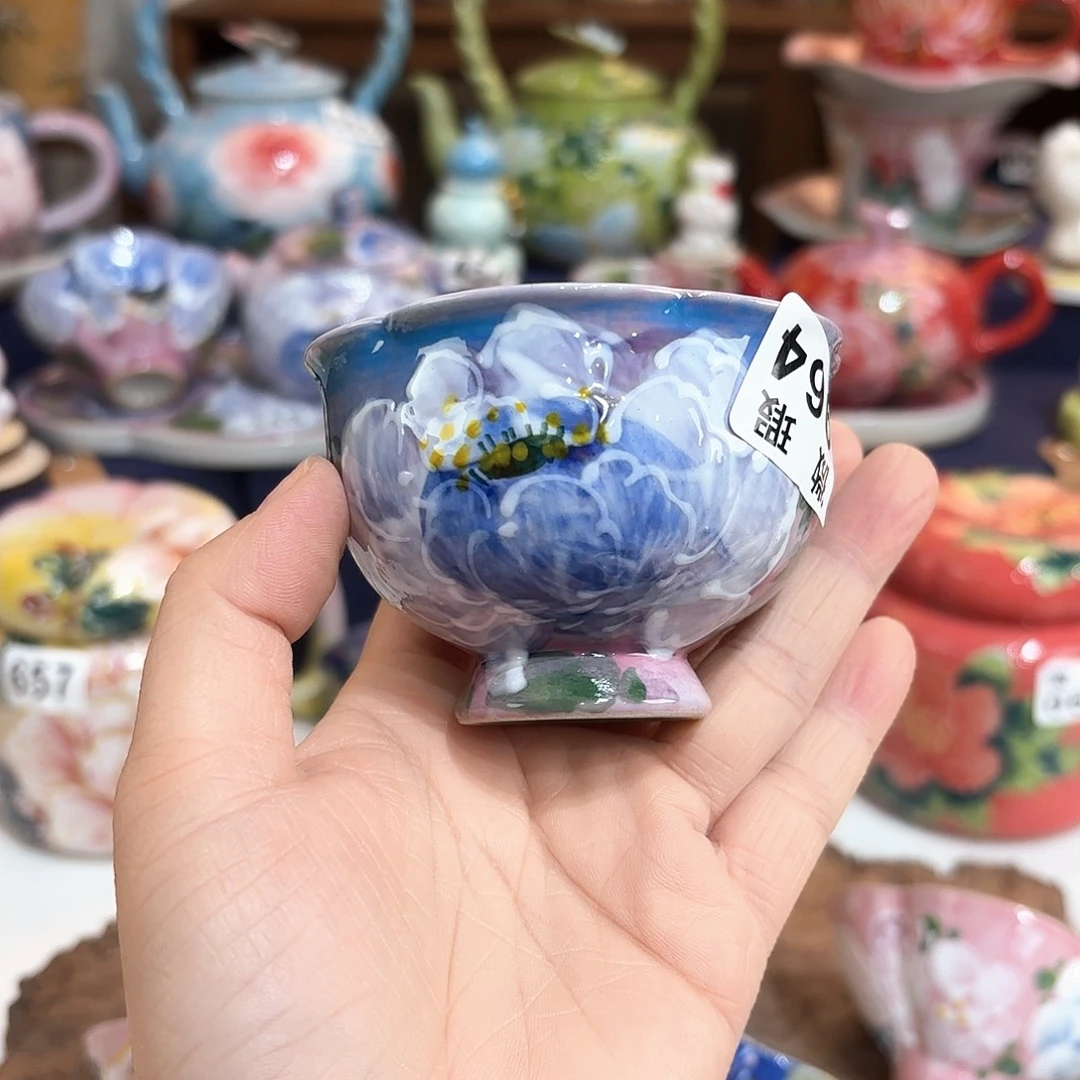 景德镇手绘高温釉下彩陶瓷茶具