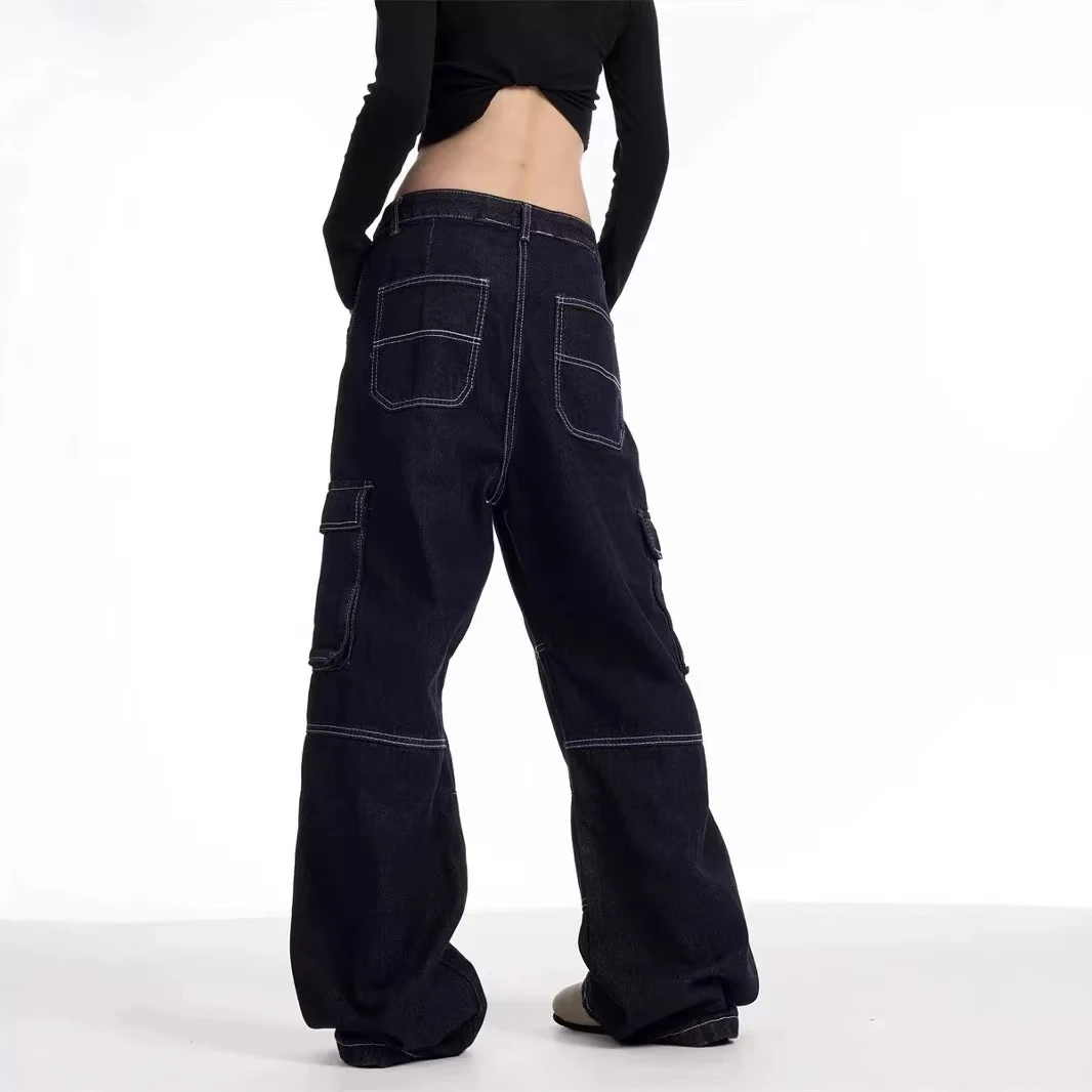 A3D黑色“明线“牛仔裤（1594）