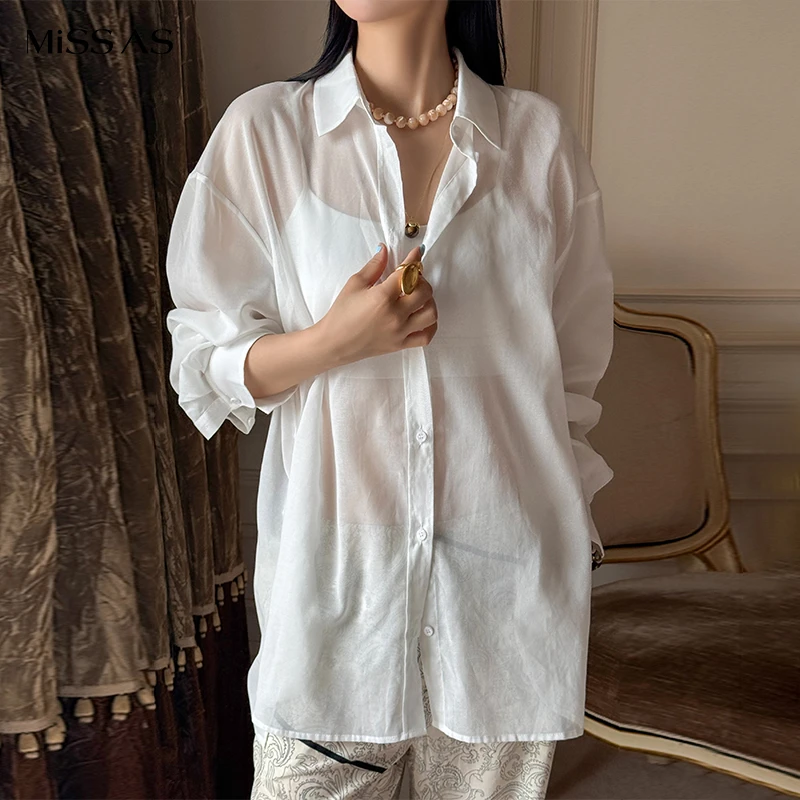 【VIKTORIACHAN】纯色简约百搭轻薄长袖衬衫上衣女25新品