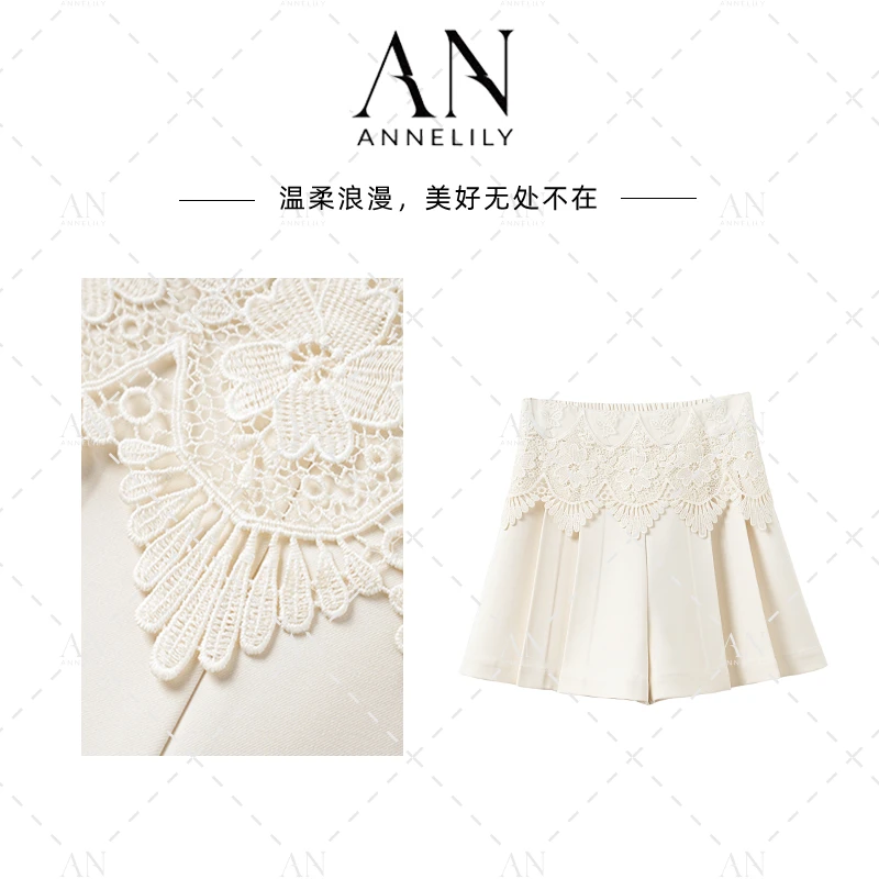 ANNELILY绯绯【小拾】新款时尚设计师气质百搭轻奢短裤AK2502049