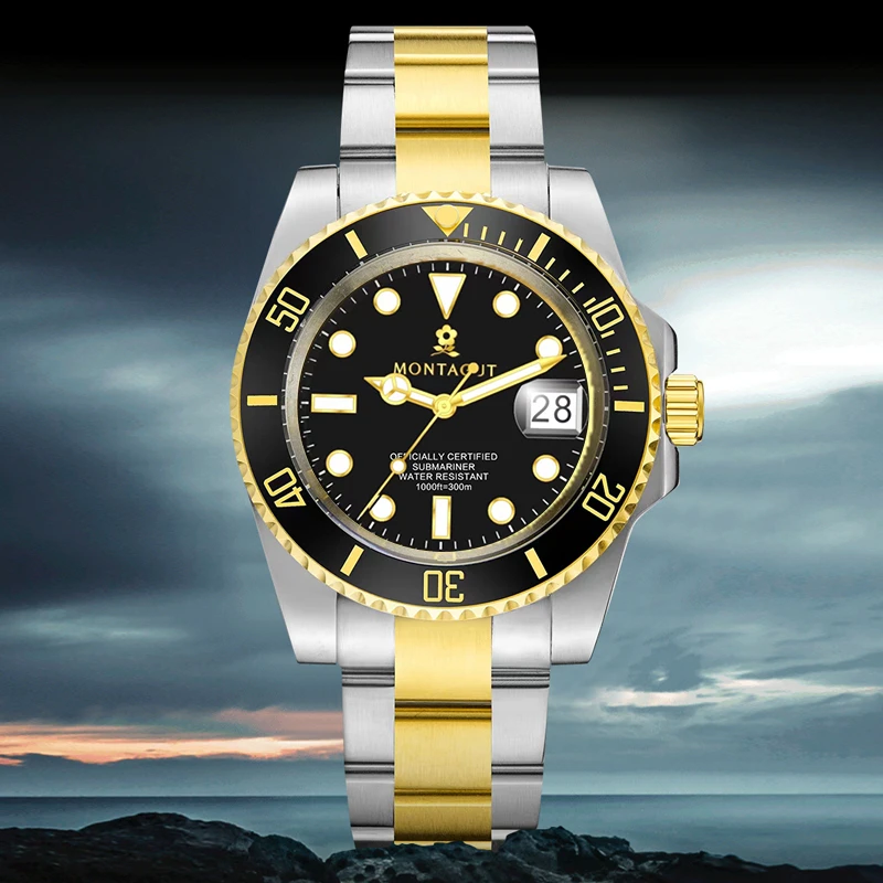 Montagut/梦特娇原装经典商务防水夜光高级飞轮腕表 sy 6 gw