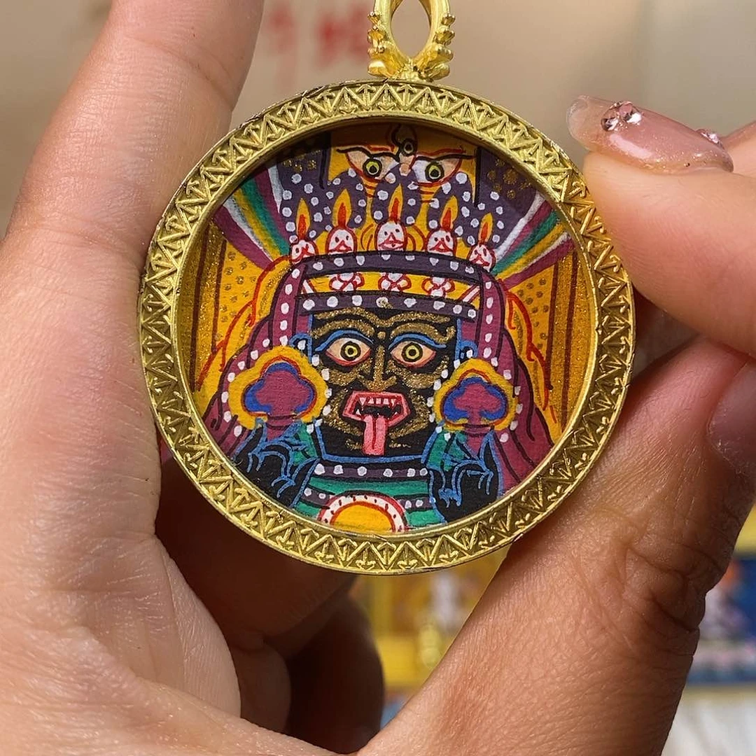 吊坠纯手绘唐卡扎基