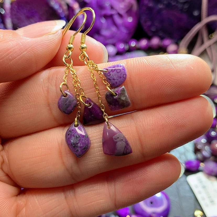 【闪购商品】银S925镀金镶嵌苏纪石（舒俱来）耳坠