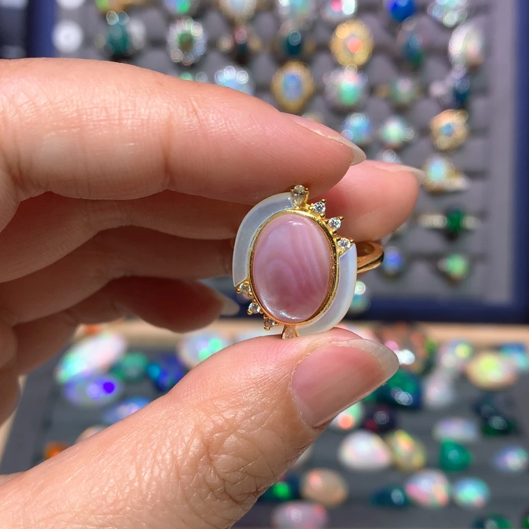 欧泊银S925镶嵌戒指款式王*静