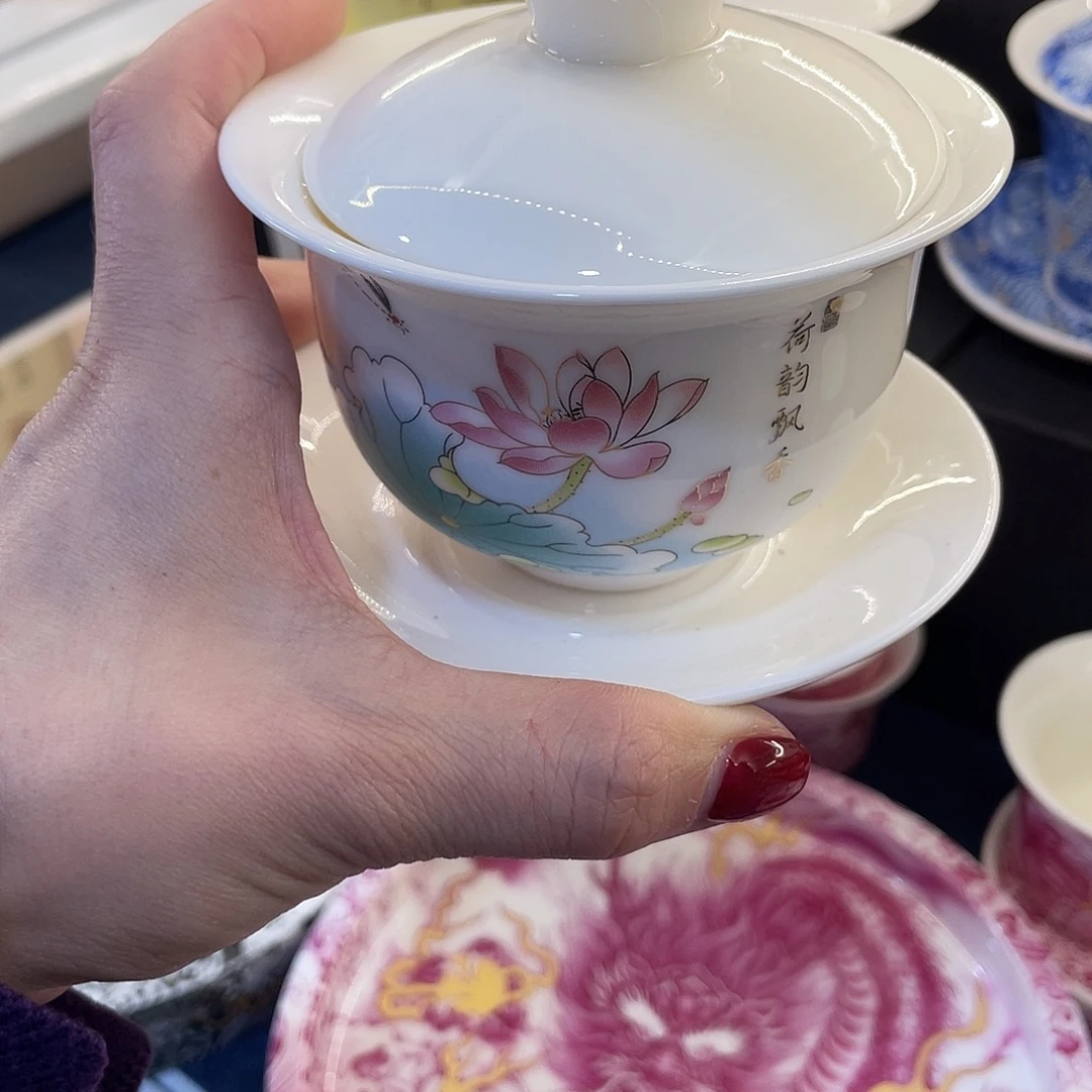 陶景德陶瓷盖碗茶具