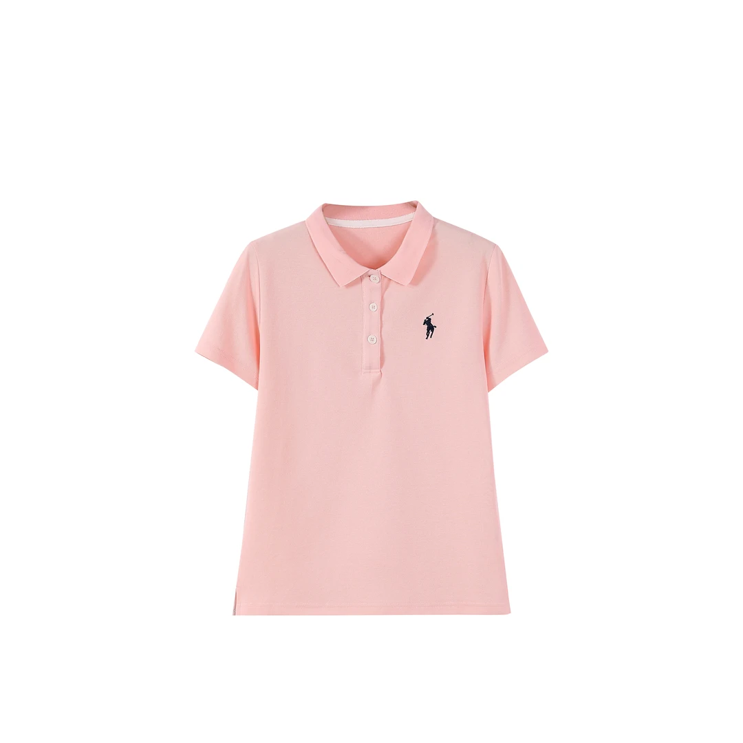 2025新款POLO领短袖纯色简约休闲半袖女款T恤 F611