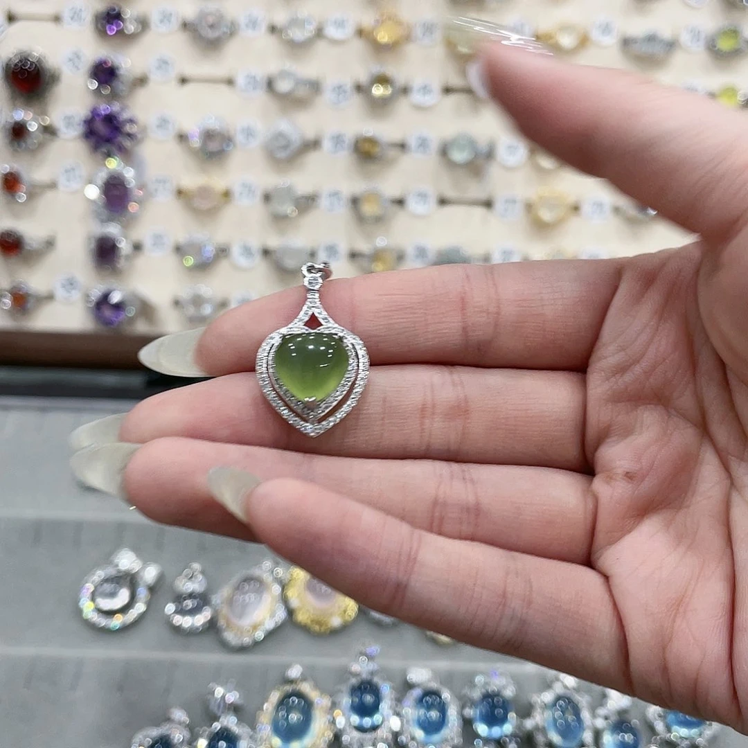 蛇纹石玉吊坠戒指手链银S925镶嵌傅*诗