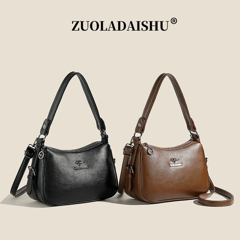 软皮大容量轻奢女士单肩包韩版时尚中年妈妈包休闲百搭腋下包