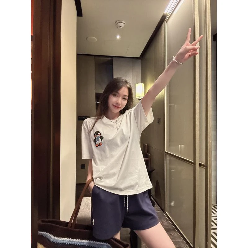 BETTER JOELAY-中版【九只企鹅】百搭纯色宽松T恤短袖休闲KH3023