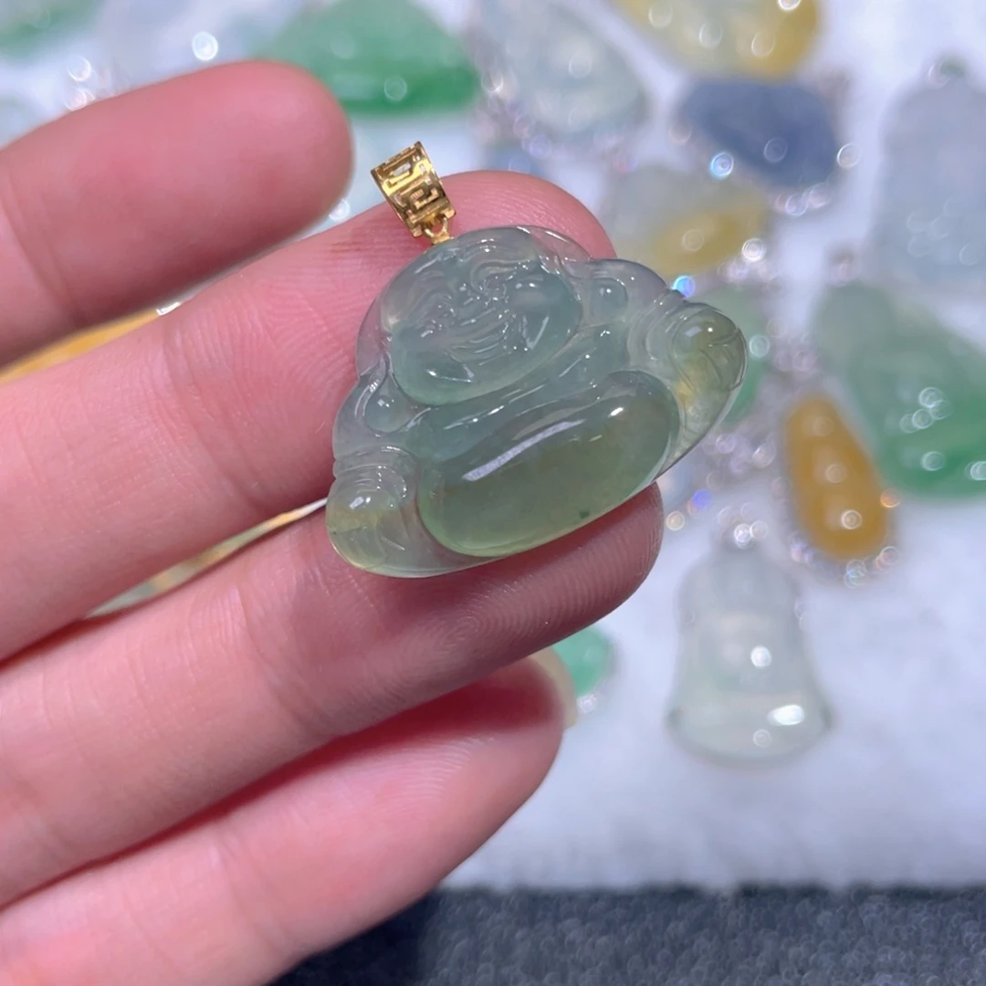 颈饰18K金镶嵌翡翠翡翠