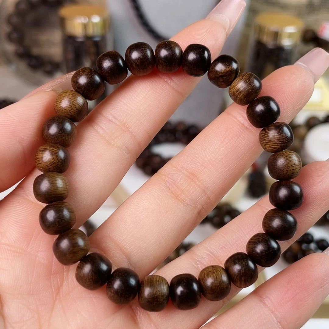 沉香木手串越南顺化紫棋玉化老料满瘤疤0.8