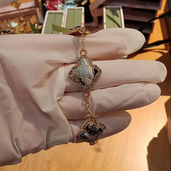 织绣h和平小屋助力非遗蜀锦四芒星手链黑金➕蓝