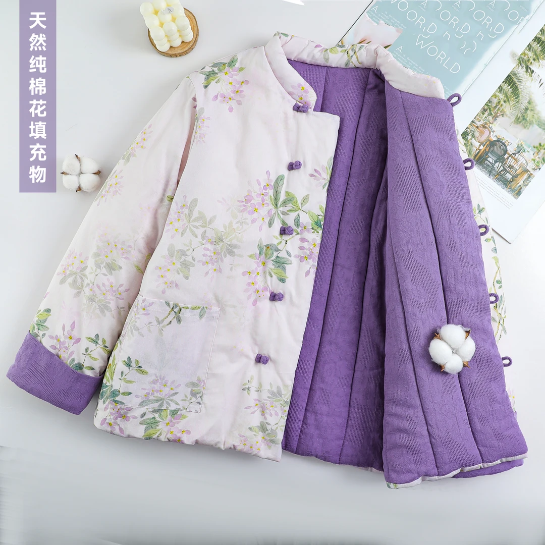 新疆棉花棉袄女士冬季新款加厚纯棉手工棉衣中式国风盘扣棉服外套