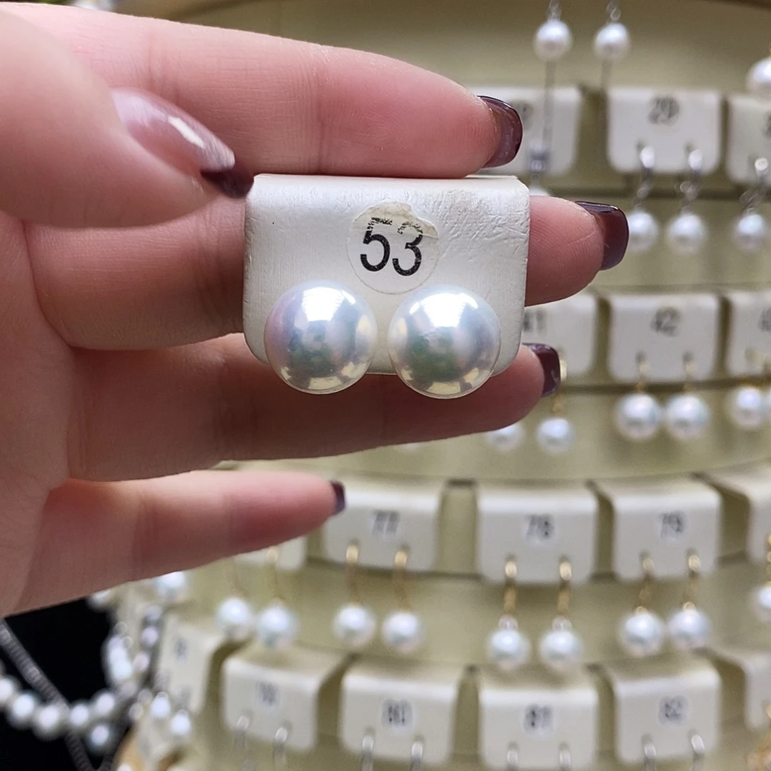 淡水珍珠耳饰18K金镶嵌