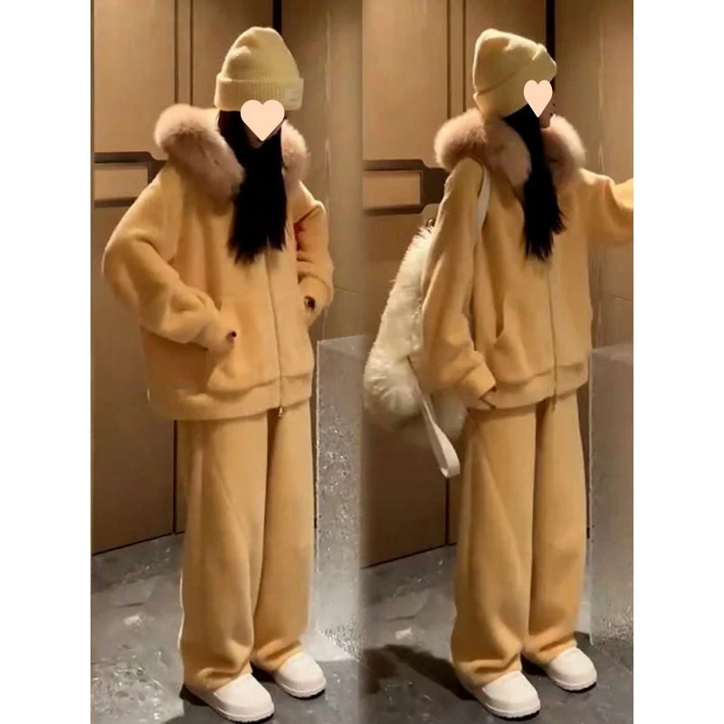 伯希和户外高级感时尚运动服套装女2025秋季新款宽松百搭阔腿裤