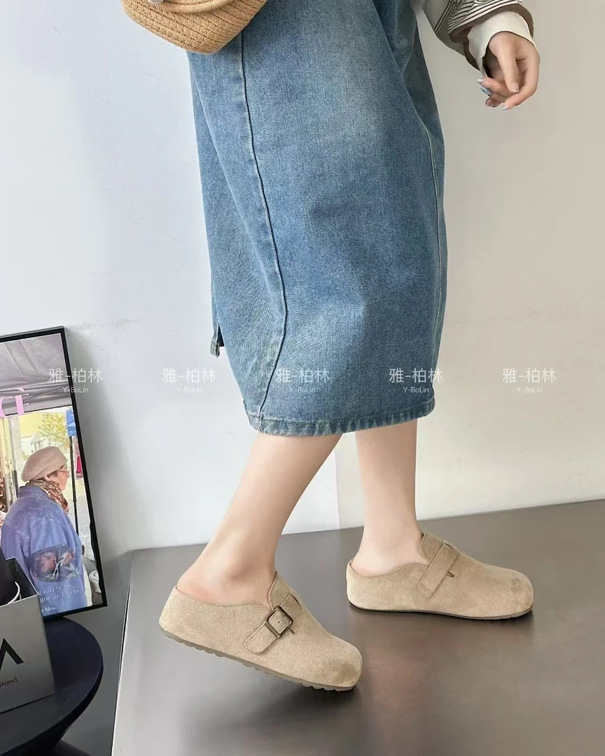 平跟(小于等于1cm)包头包头拖夏季舒适欧若智性风
