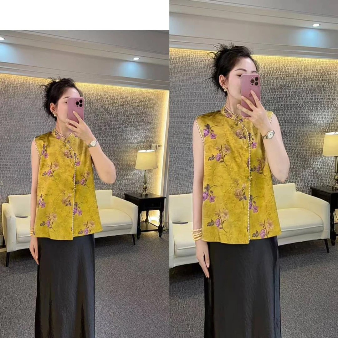 6507 新中式马甲 时尚百搭轻奢气质款 2025款国风 复古风显瘦马甲