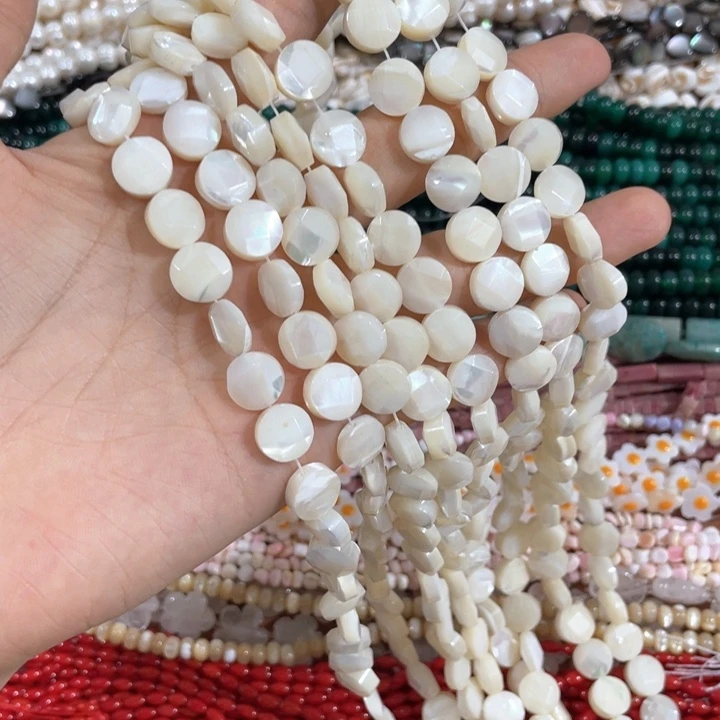 贝壳非金属一条10mm切面珍珠贝圆片