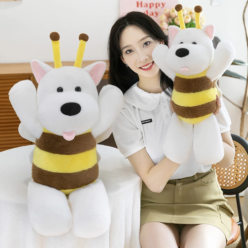 可爱变身蜜蜂西高地狗毛绒玩具西高地玩偶卡通蜜蜂狗公仔生日礼物