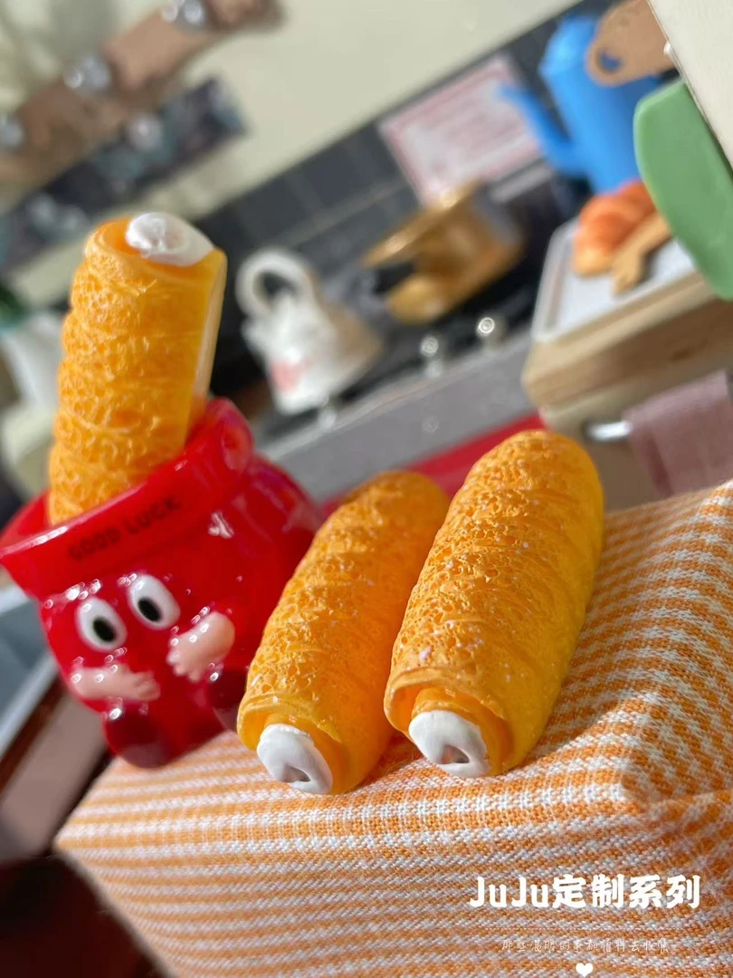 【JuJu定制-手绘奶油号角亮磨】仿真食玩DIY树脂饰品配件摆件装饰