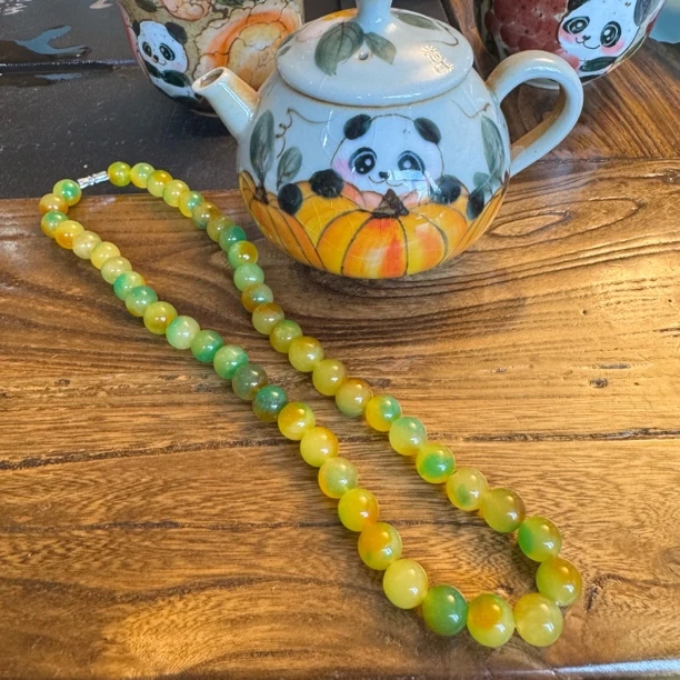 天然翡翠飘花项链 S-5083