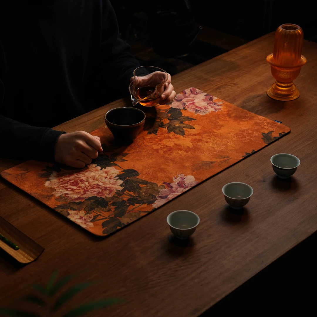 JD0876-黄色牡丹茶席（65*35）