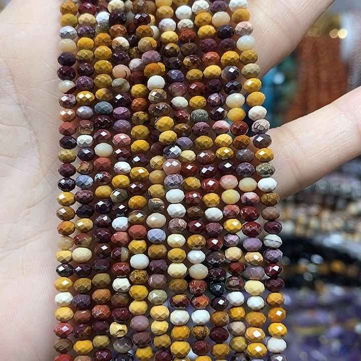 玛瑙/玉髓未镶嵌珠宝半成品天然蛋黄石切面车轮卡4mm