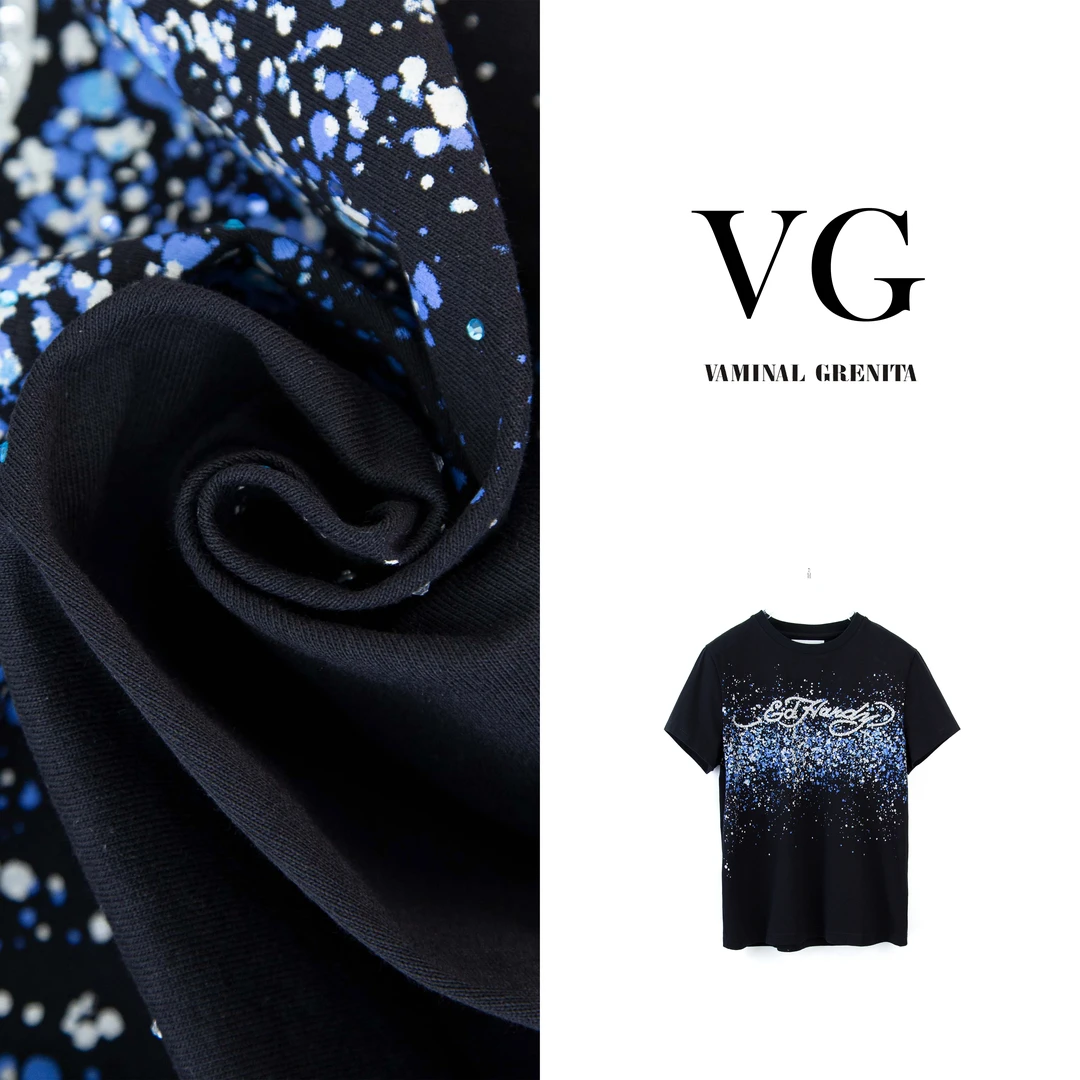 VAMINAL GRENITA ”星光灿烂“ 高定款星空烫钻印花T恤 VGT50086