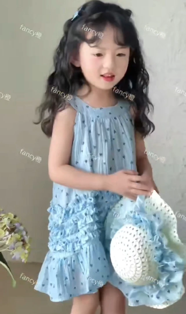 【新疆包邮】夏季新款吊带爱心连衣裙（带草帽）P820