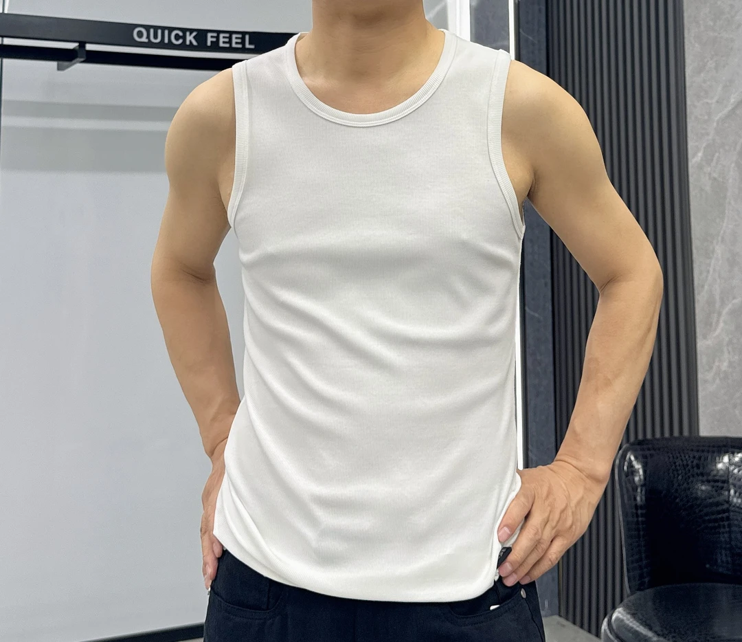 简约高弹力定制面料经典款式三色背心