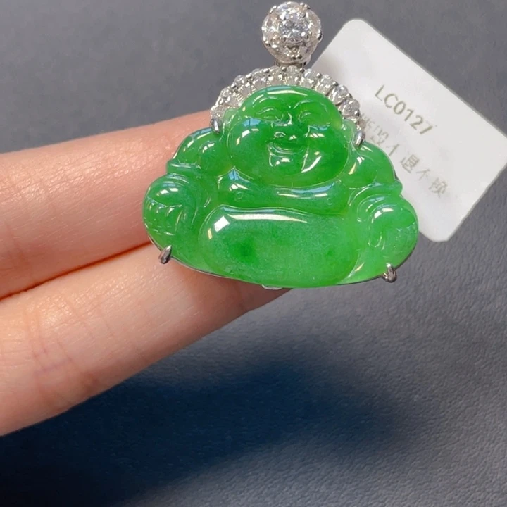 翡翠银S925镶嵌吊坠(不含链)