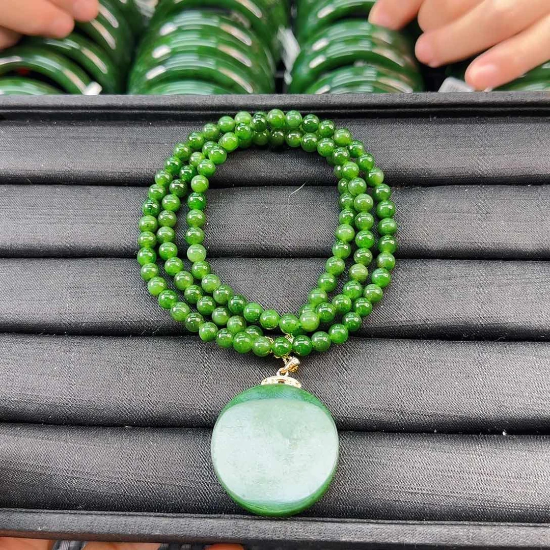 颈饰未镶嵌和田玉碧玉万能链卡6➕无事牌卡35