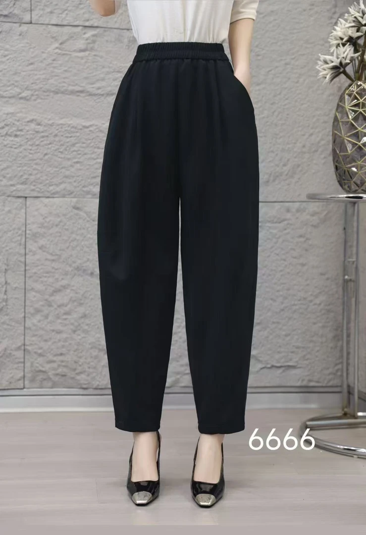 欧洲站乌衣轩夏季新款哈伦小脚裤女