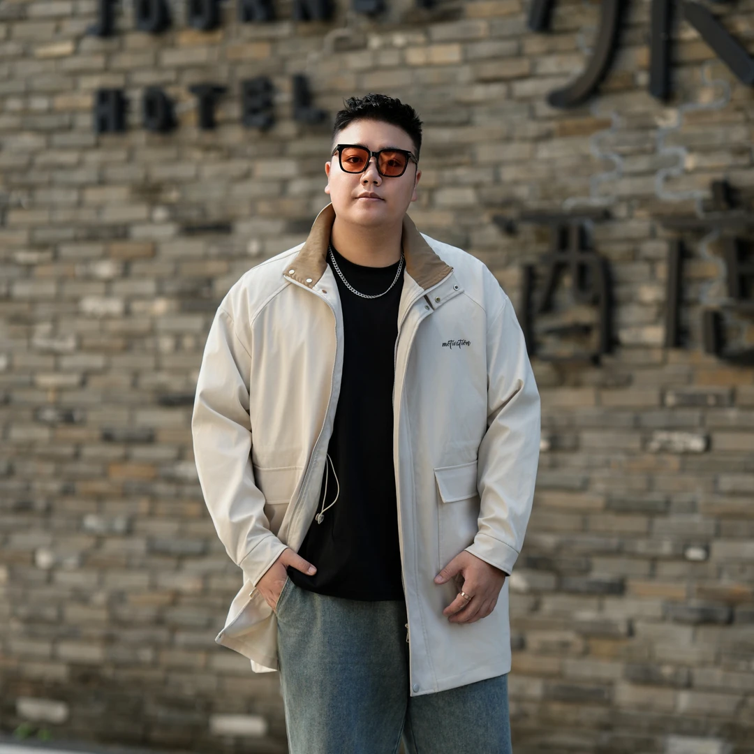 【韩版设计款】蝈蝈大码男装2025春季新款中长款韩流帅气休闲