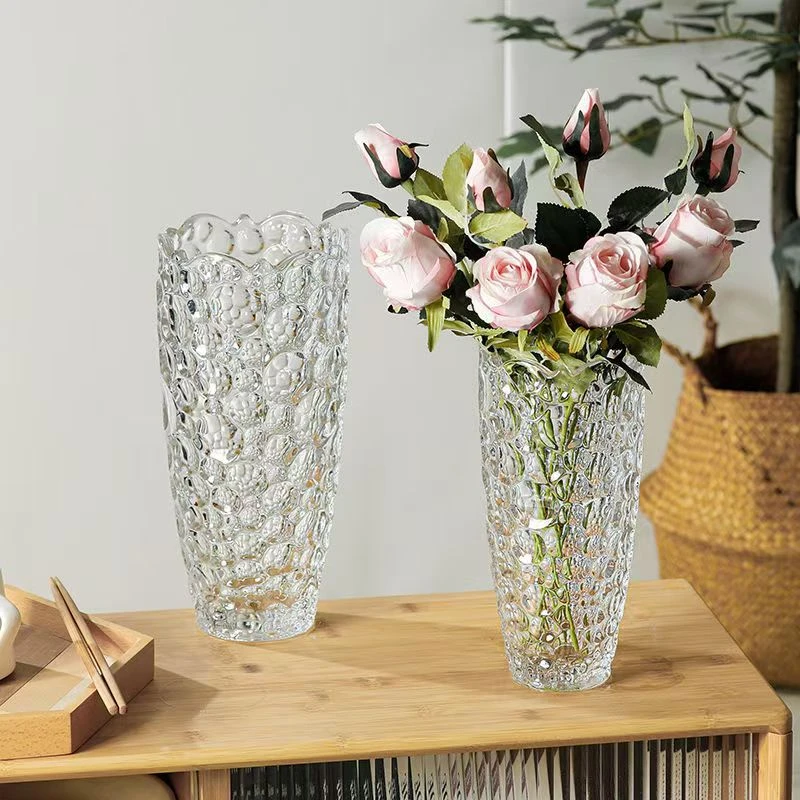 【金橘专属】欧式透明水晶花口圆点大号洛神泡泡花瓶玻璃客厅摆件花