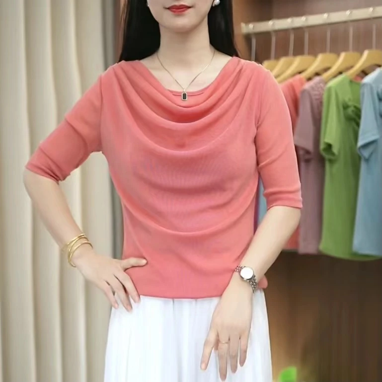 2025秋季时尚高级感洋气减龄兜兜领百搭显瘦打底衫