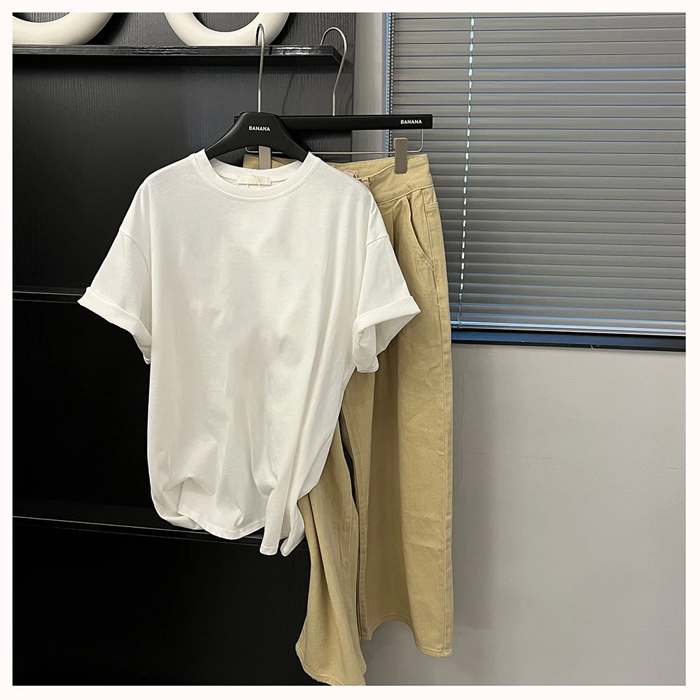 9115 夏季新款宽松印花字母圆领短袖T恤男女同款