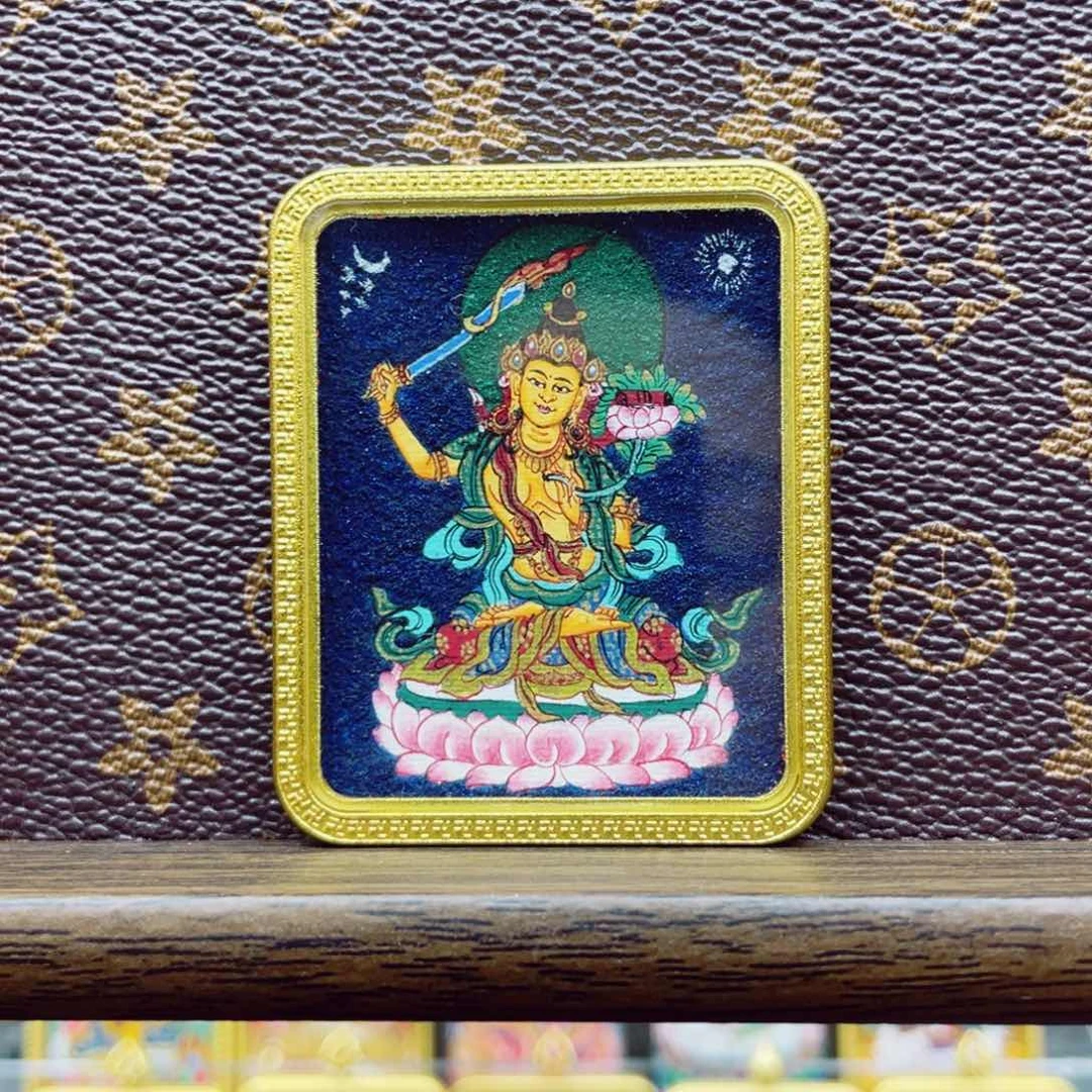 吊坠纯手绘唐卡文殊