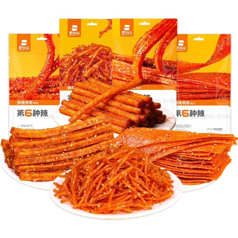 思乡山辣条辣丝辣棒辣片网红小零食甜辣小辣条大礼包零食解馋小吃