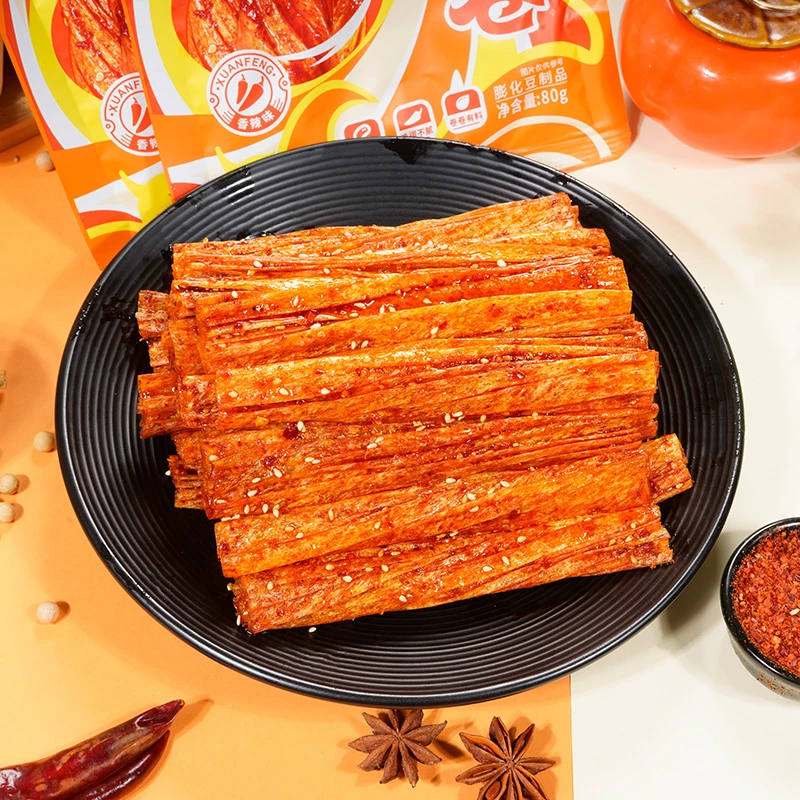 湖南特产手撕豆皮麻辣网红小吃平江豆卷怀旧零食辣卷休闲食品