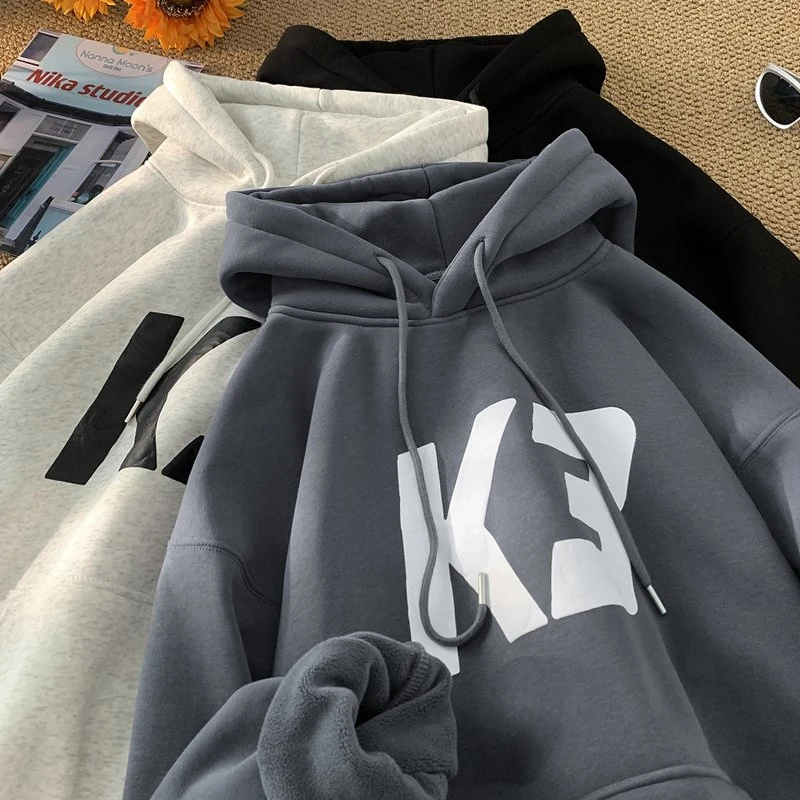 卫衣连帽男士宽松秋冬季潮流青少年长袖宽松韩版加绒加厚上衣外套