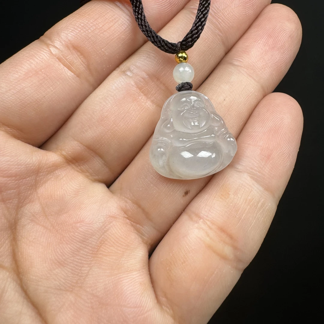 和田玉青海佛牌时尚雕刻精美气质佛牌挂绳吊坠