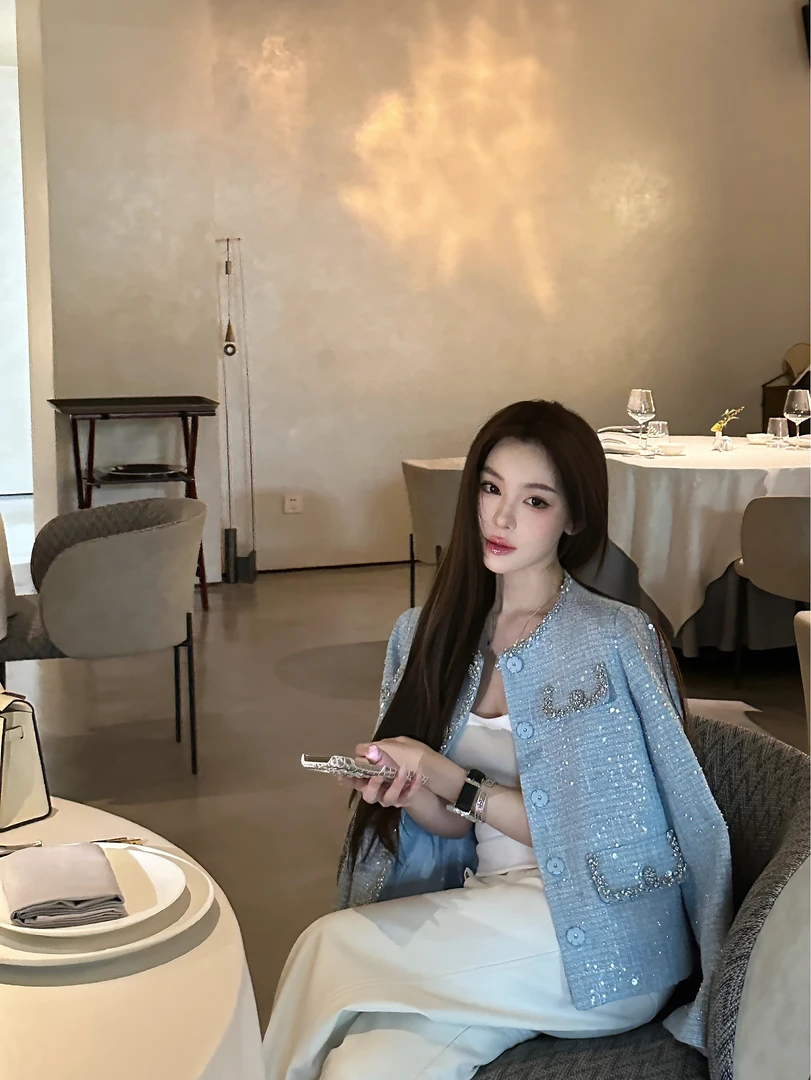 2024新款波澜海面晨锐小香风外套上衣女士1268