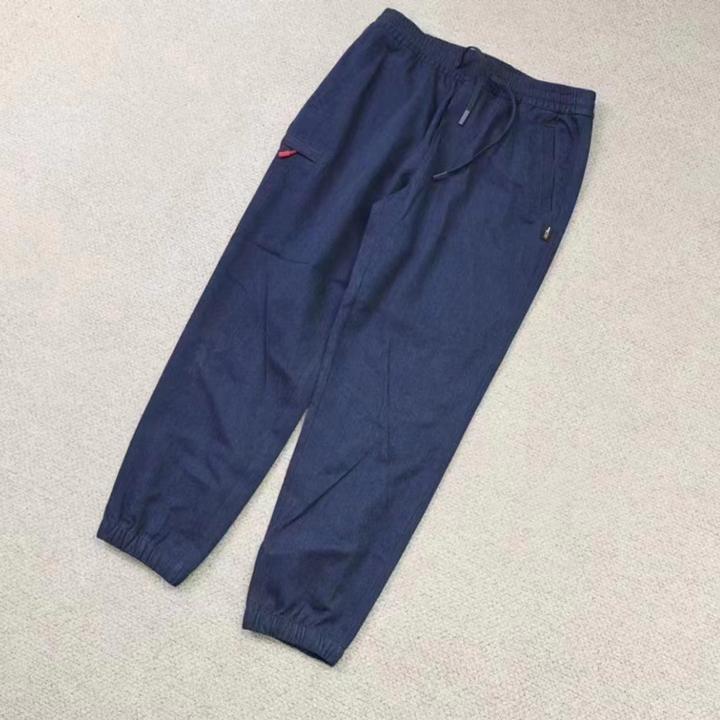 NAUTICA/诺帝卡户外男士深蓝色春秋小脚考杜拉面料直筒长裤299K15