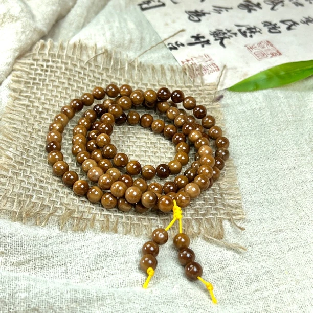 菩提菩提根库克0.7特级棕红色光面多圈手串