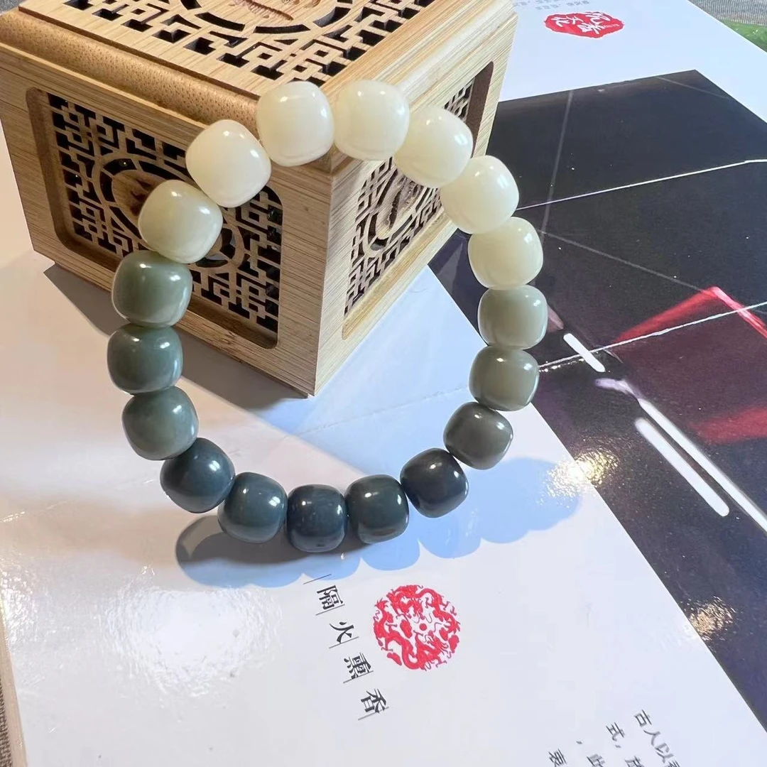 白玉菩提盘菩提绕指柔手串菩提根手串阴皮渐变手串