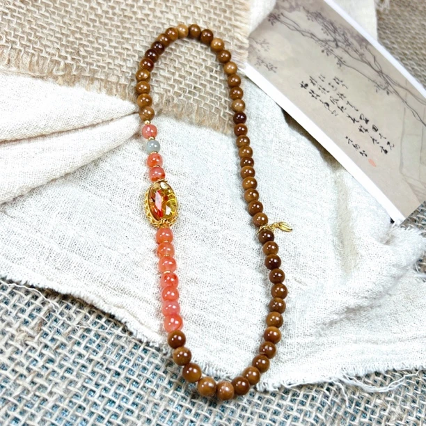 非金属木质手链 库克菩提搭冰飘小红双圈精简款手串手链