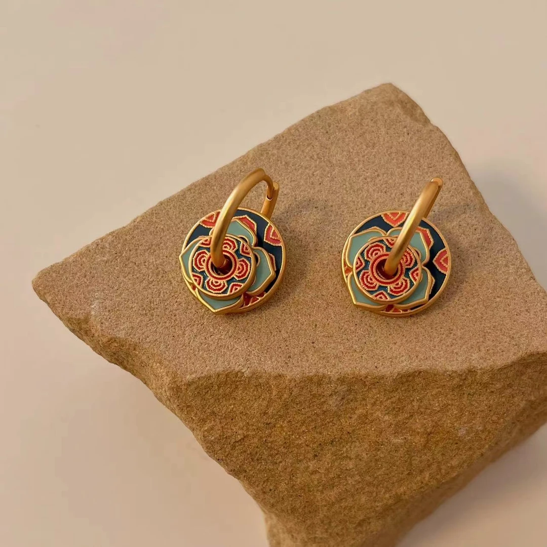 合金耳饰 哑光国风多造型吊坠耳环 可拆卸 一款多戴 AB款