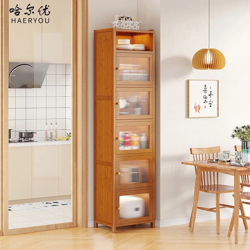 哈尔优夹缝餐边柜家用厨房置物架落地多层窄柜简约餐厅省空间橱柜